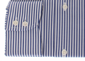 Overhemd 97% katoen & 3% lycra, lange mouw, button down, classic blauwe streep