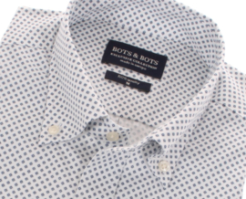 Overhemd korte mouw, 100% katoen, button down kraag, print, 197034