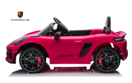 Porsche 718 Spyder RS, 12V, Roze met RC en vele opties.(KC_ppk)