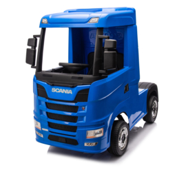 Scania 500R series truck blauw, EVA, Multimedia, 4WD, FM radio, 2x12V7ah accu, leder, RC, BT (HL698blue)