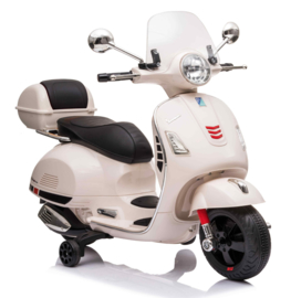 Vespa GTS-S wit + windscherm en beautycase, 12V scooter, leder look zitting, softstart, Multimedia (VespaWT)