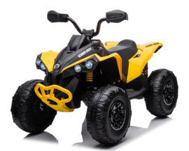 CAN-AM Maverick Geel, Quad, 12V10ah, 4WD, leder, RC. (CA002yl)