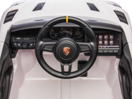 Porsche 718 Spyder RS, 12V, wit met RC en vele opties.(KC_pwt)