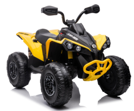 CAN-AM Maverick Geel, Quad, 12V10ah, 4WD, leder, RC. (CA002yl)