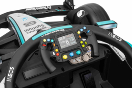 F1 Mercedes ///AMG PETRONAS Race auto, 12V, leder look, eva (MB-F1)