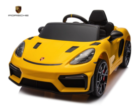 Porsche 718 Spyder RS, 12V, Geel met RC en vele opties.(KC_pgl)