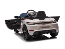 Porsche 718 Spyder RS, 12V, wit met RC en vele opties.(KC_pwt)