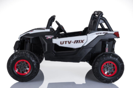 Beach buggy wit , Mp4 TV, 2 zitter, 12V, 2.4ghz, softstart, 4x4, eva, leder (XMX-603wt )