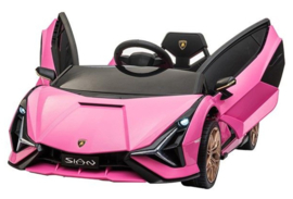 Lamborghini SIAN  12V roze, 2.4ghz, lambo  deuren, lederen stoel (SianPK)