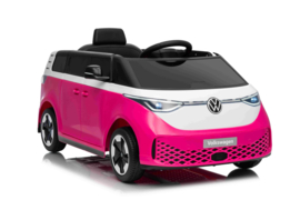 Volkswagen ID Buzzz, Roze, 12V7ah, RC, leder, rubberbanden. (HL718pk)