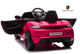 Porsche 718 Spyder RS, 12V, Roze met RC en vele opties.(KC_ppk)