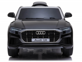 Audi Q8 Quattro S-line 12V, metallic zwart, leder, 2.4ghz RC, EVA (JJ2066zw)