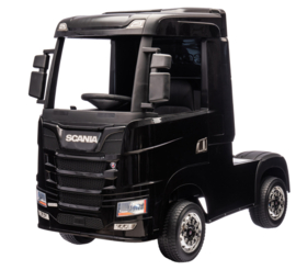 Scania 500R series truck zwart, EVA, Multimedia, 4WD, FM radio, 2x12V7ah accu, leder, RC, BT (HL698zw)