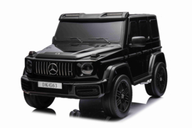 24V GIANT Mercedes-Benz G63///AMG, MP4 TV-scherm, Black Paint, 2 seat, 4WD (DK-G63zw)