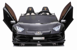 24V Lamborghini Aventador SVJ CARBON, zwart metallic, Mp4 TV, 2 zits, leder (SX2028zw)