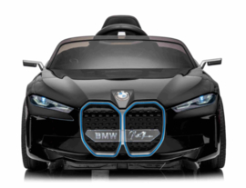 BMW i4  metallic zwart, 12V, dubb motoren, eva, leder, 2.4ghz RC (JE1009zw)