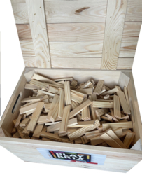 PlayBrix 1000st los gestort in zware kwaliteit houten kist