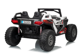 24V Beach buggy  Wit, High speed 15km/h, 2 zitter, 2.4ghz, softstart, 4x4, eva, leder (SX2928wt)