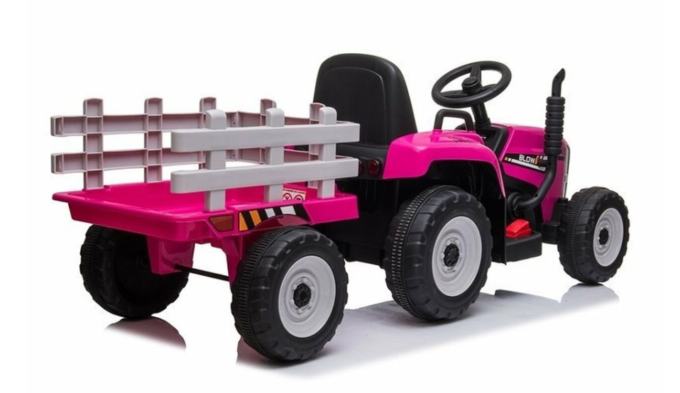 Tractor roze + trailer, leder look stoel,  12V7ah , BlueTooth, 2.4ghz  (XMX-611pk)