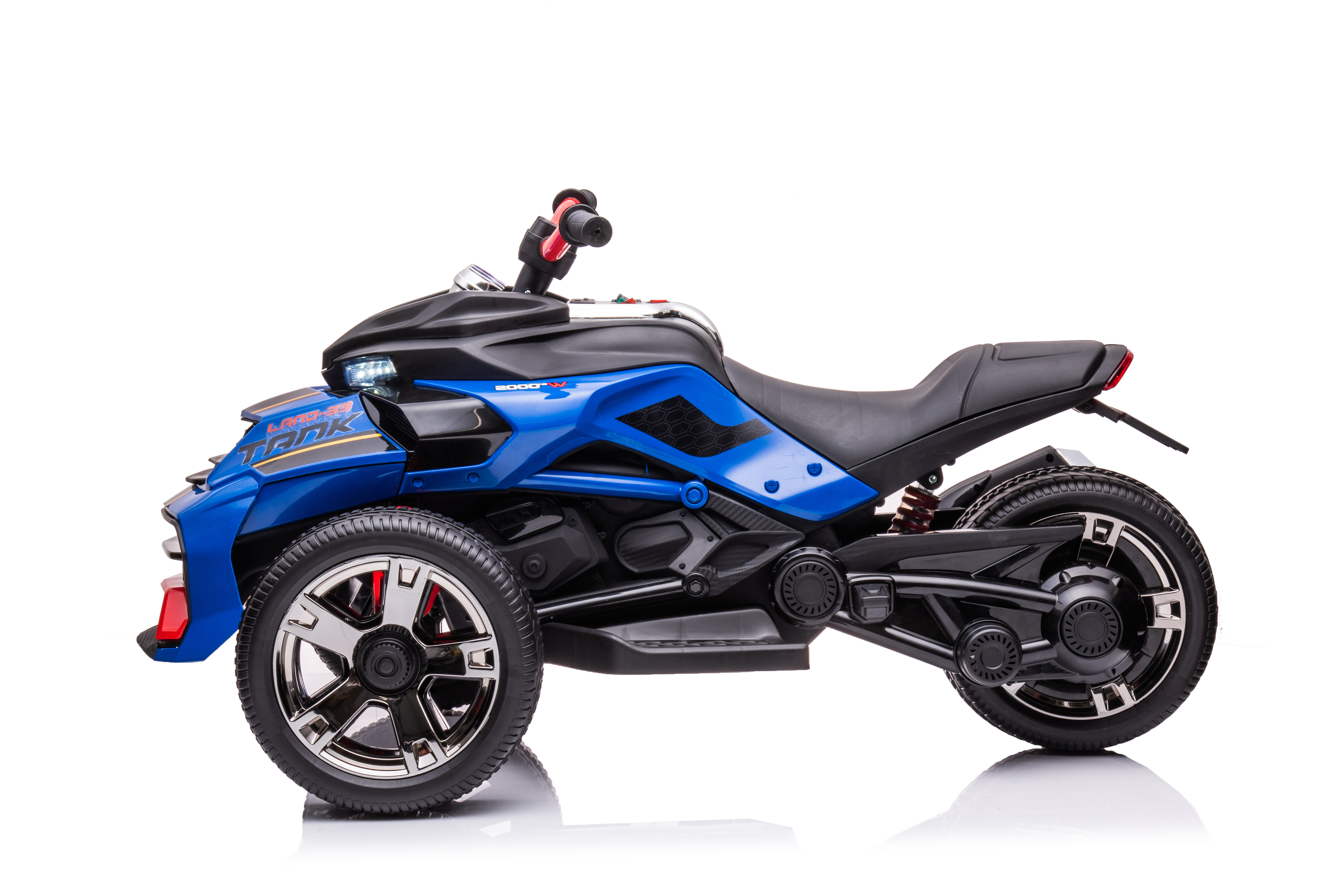 24V Trike Streetfighter blauw, leder, eva, 2.4ghz RC  (3118blue)