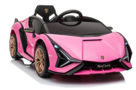 Lamborghini SIAN  12V roze, 2.4ghz, lambo  deuren, lederen stoel (SianPK)