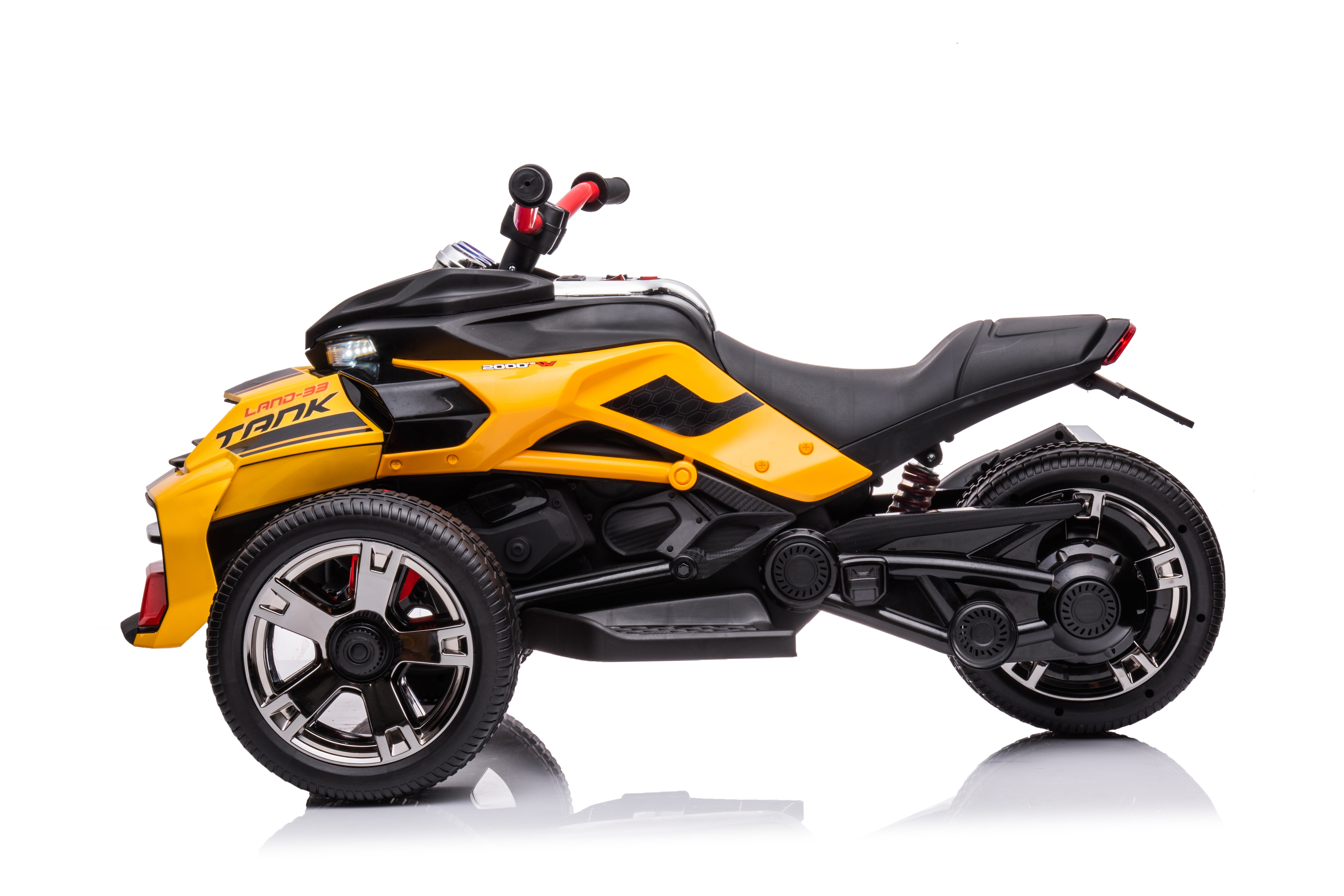 24V Trike Streetfighter geel, leder, eva, 2.4ghz RC  (3118Yel)