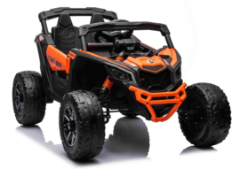 24V CAN-AM Maverick 1 zits buggy CA-Orange, 4WD, leder, Mp4 TV, RC. (CA003or)