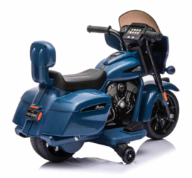 Indian Chieftain 6V Blauw motorbike, met zijwielen  (IndianBlue)