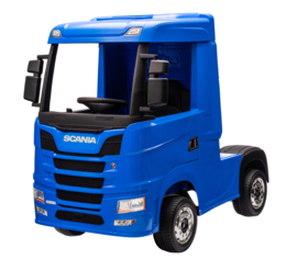 Scania 500R series truck blauw, EVA, Multimedia, 4WD, FM radio, 2x12V7ah accu, leder, RC, BT (HL698blue)