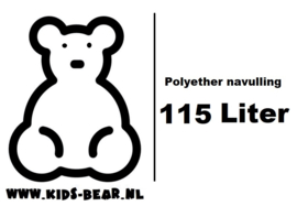 Polyether vlokken voor het opvullen van grote beren. 115 ltr / 2.5 kg doos