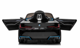 BMW i4  metallic zwart, 12V, dubb motoren, eva, leder, 2.4ghz RC (JE1009zw)