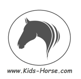 Kids-Horse "Grumpy"  zwart met witte bles en witte hoef, voor kids van 3-6 jaar.  (TB-2003S)