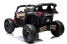 24V CAN-AM RS Maverick 1 zits buggy zwart/khaki, 4WD, leder, Mp4 TV, RC. (CA003rs)