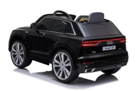 Audi Q8 Quattro S-line 12V, metallic zwart, leder, 2.4ghz RC, EVA (JJ2066zw)