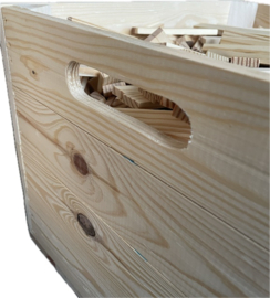 PlayBrix 1000st los gestort in zware kwaliteit houten kist