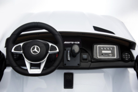 Mercedes GTR AMG wit,  volledige 2-zitter, leder, FM, eva, 12V, softstart 2.4ghz RC (HL-289wt)