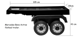 Mercedes Actros + oplegger, wit, Wide screen Multimedia, 4WD, FM radio, 2x12V7ah accu, leder, RC (ActrosWT+tr)