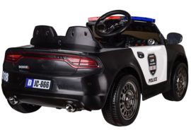 Politieauto, 12V, softstart 2,4ghz RC , leder, incl mobilofoon (JC666)