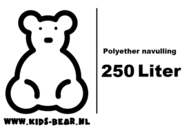 Polyether vlokken voor het opvullen van grote beren.  250 ltr / 4.5 kg zak