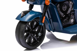 Indian Chieftain 6V Blauw motorbike, met zijwielen  (IndianBlue)