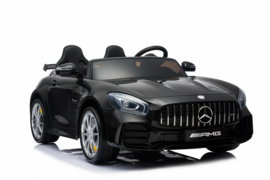 Mercedes GTR AMG metallic zwart,  volledige 2-zitter, leder, FM, 12V, softstart 2.4ghz RC (HL-289zw)