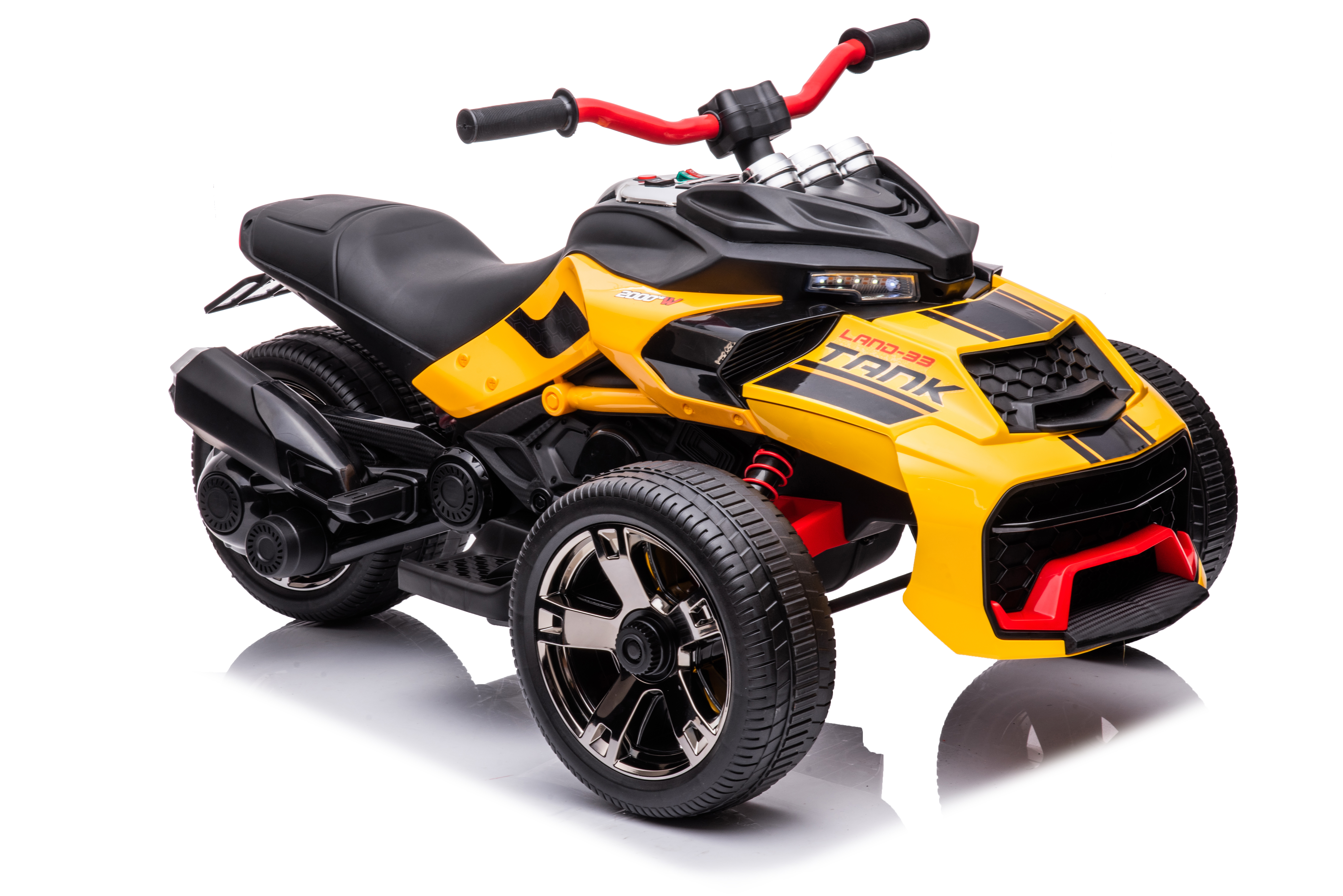 24V Trike Streetfighter geel, leder, eva, 2.4ghz RC  (3118Yel)