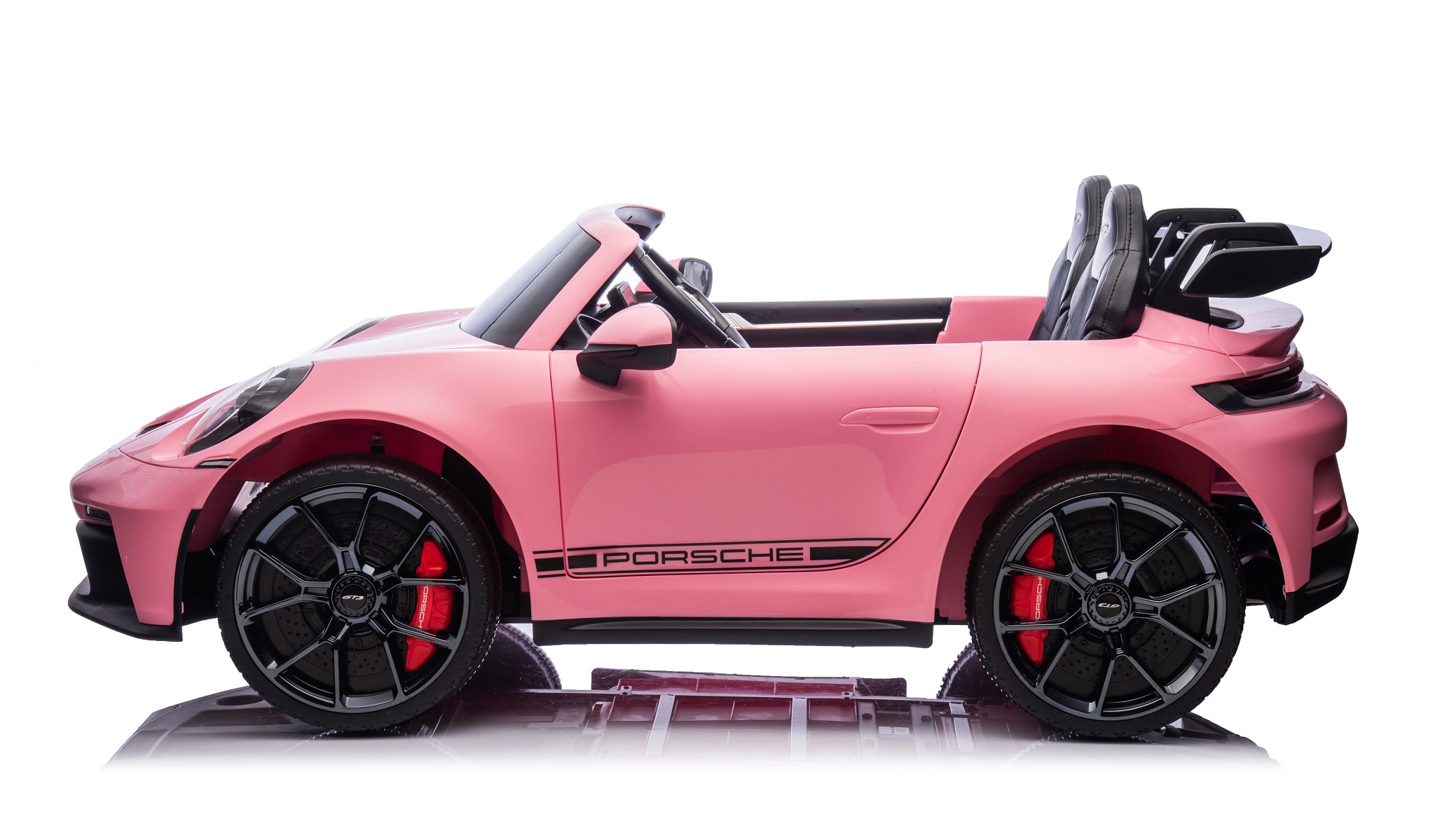 24V Porsche 911///GT3 , grote 2-zitter, Roze paint, Touchscreen Mp4 tv, 4WD, leder, eva (P911pk)