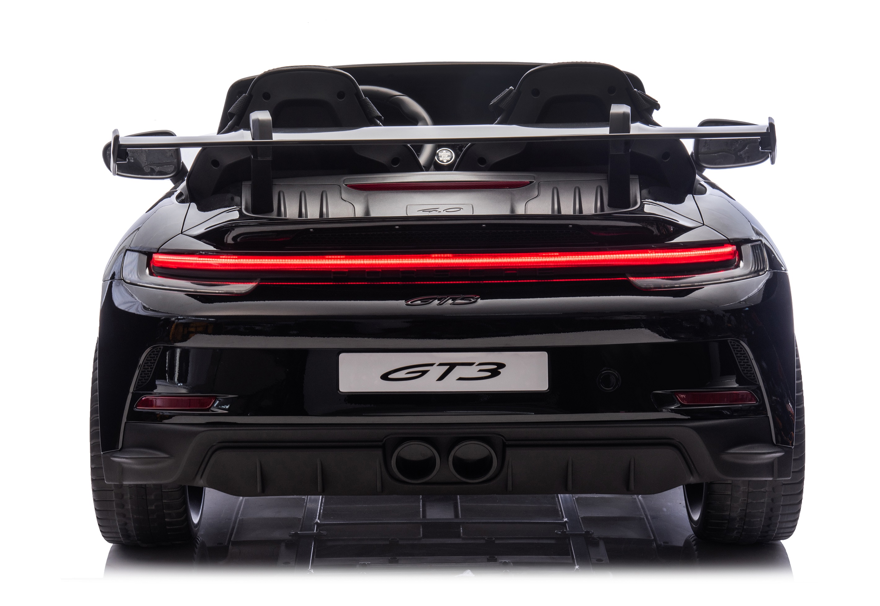 24V Porsche 911///GT3 , grote 2-zitter, zwart paint, Touchscreen Mp4 tv, 4WD, leder, eva (P911zw)