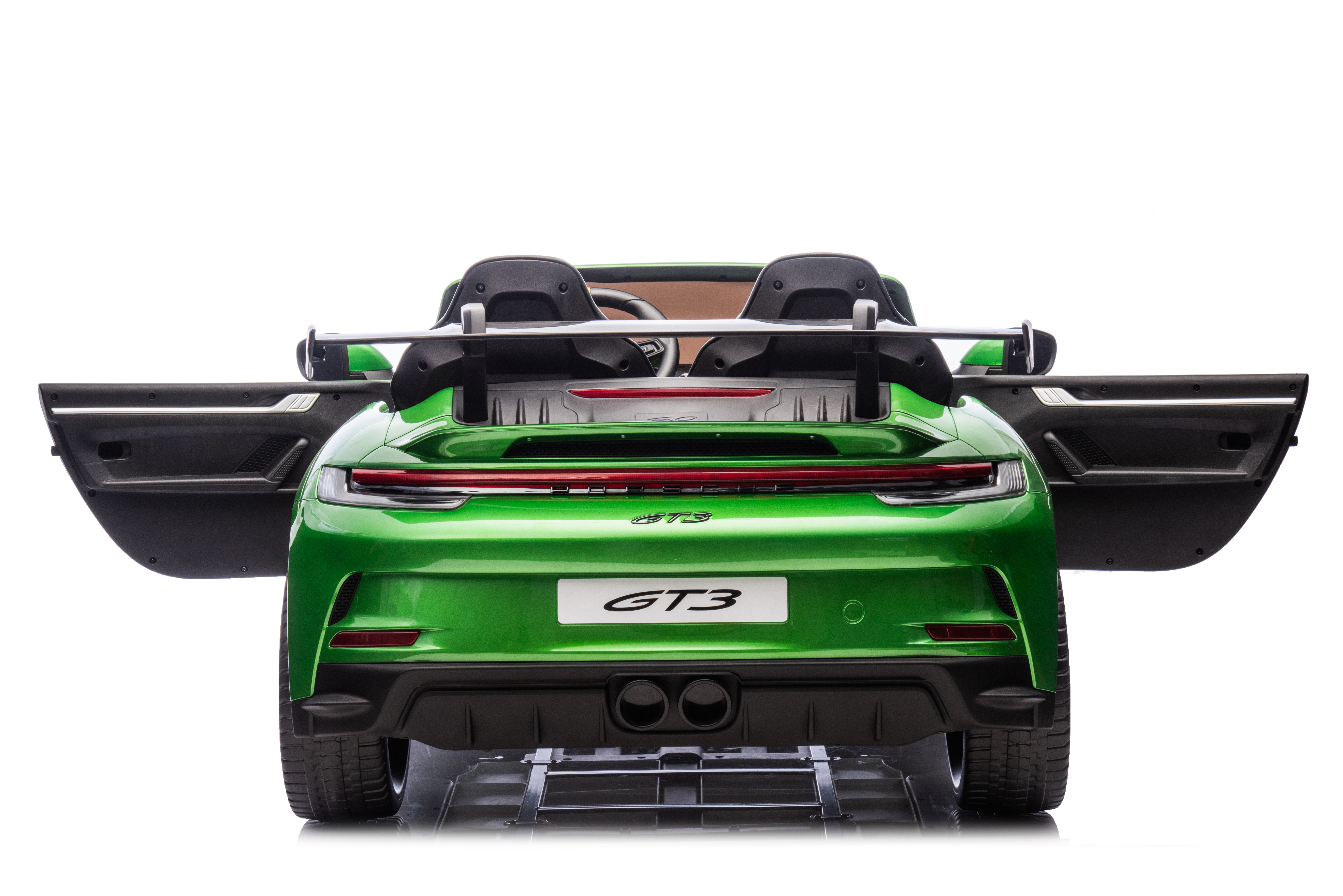 24V Porsche 911///GT3 , grote 2-zitter, Groen paint, Touchscreen Mp4 tv, 4WD, leder, eva (P911gr)