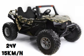 24V Beach buggy  Camouflage, High speed 15km/h, 2 zitter, 12V, 2.4ghz, softstart, 4x4, eva, leder (SX1929cm)