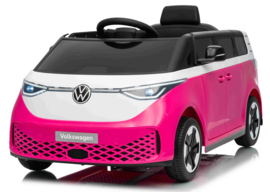 Volkswagen ID Buzzz, Roze, 12V7ah, RC, leder, rubberbanden. (HL718pk)