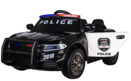 Politieauto, 12V, softstart 2,4ghz RC , leder, incl mobilofoon (JC666)