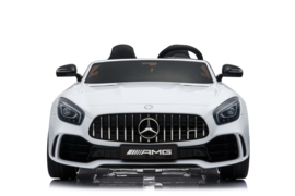 Mercedes GTR AMG wit,  volledige 2-zitter, leder, FM, eva, 12V, softstart 2.4ghz RC (HL-289wt)