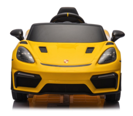 Porsche 718 Spyder RS, 12V, Geel met RC en vele opties.(KC_pgl)